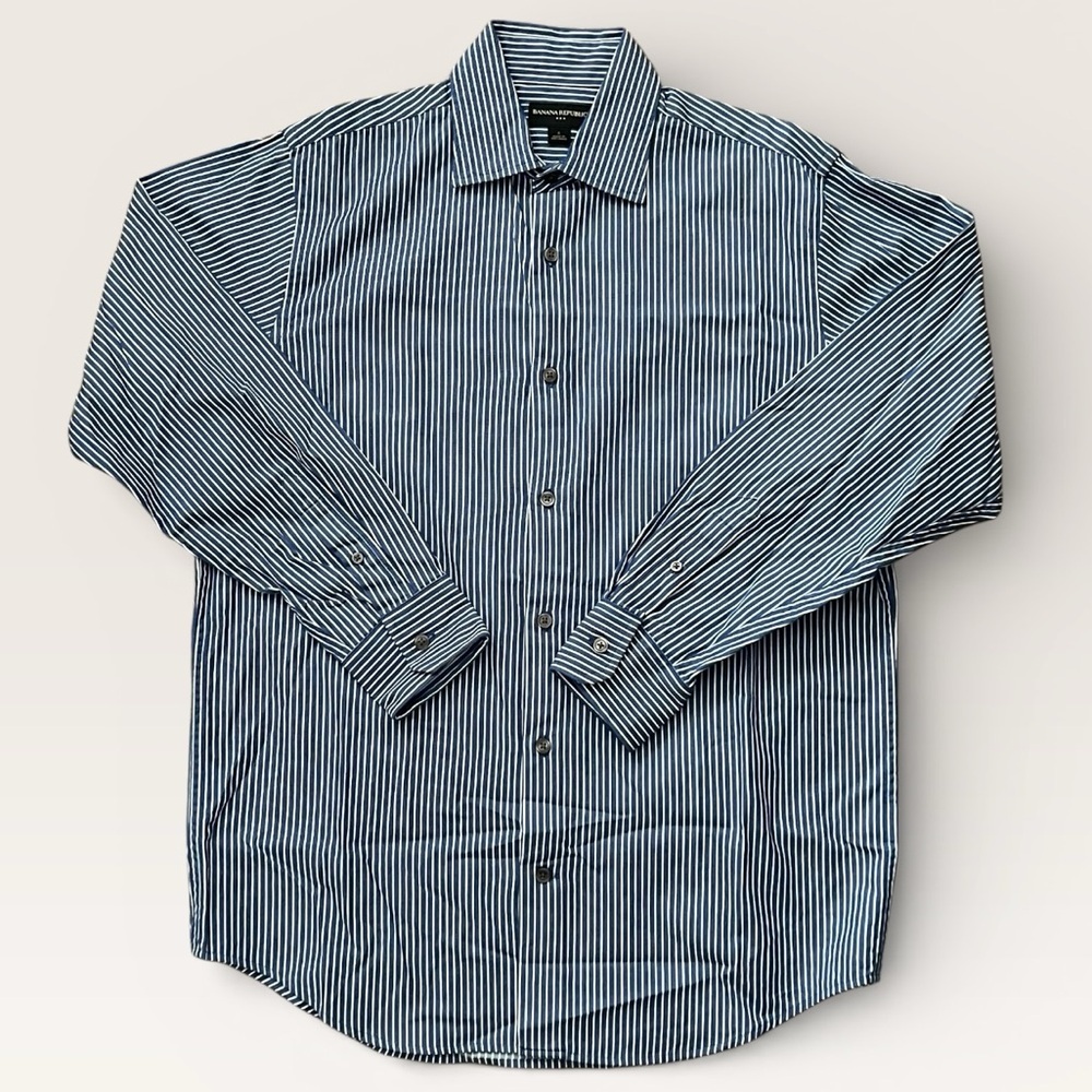Men’s Banana Republic Navy Striped Button Down Shirt